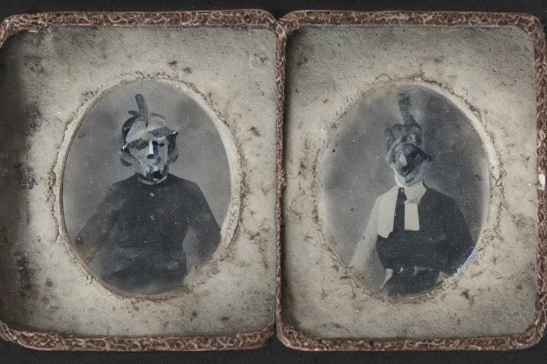 Prompt: a tintype photo of a goat/crab hybrid