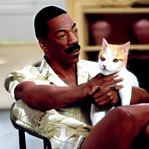 Image similar to a still from the movie beverly hills cat 2, with eddie murphy i