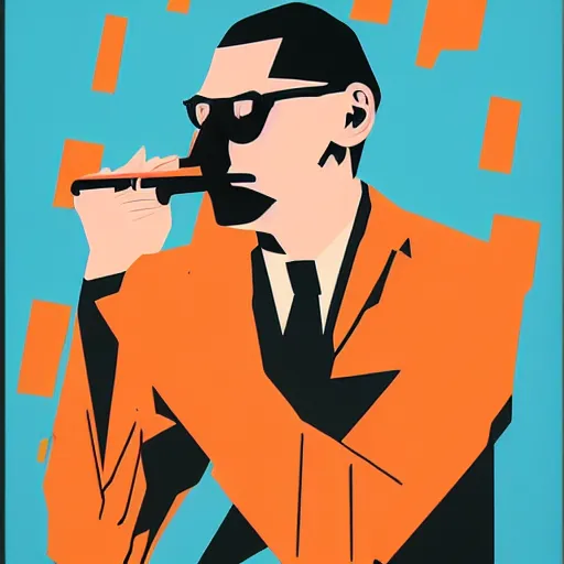 Prompt: portrait of le corbusier by sachin teng