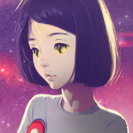 Image similar to A space realistic cat with big and cute eyes, || VERY ANIME, fine-face, realistic shaded perfect face, fine details. Anime. realistic shaded lighting poster by Ilya Kuvshinov katsuhiro otomo ghost-in-the-shell, magali villeneuve, artgerm, Jeremy Lipkin and Michael Garmash, Rob Rey and Kentarõ Miura style, trending on art station