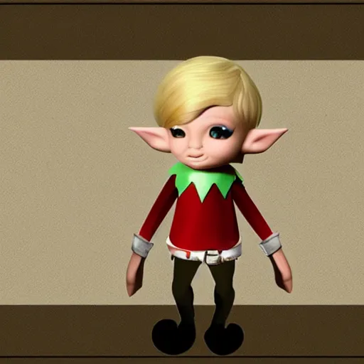 Image similar to an elf with short blonde hair, small ears and a flat jawline, character art, concept art