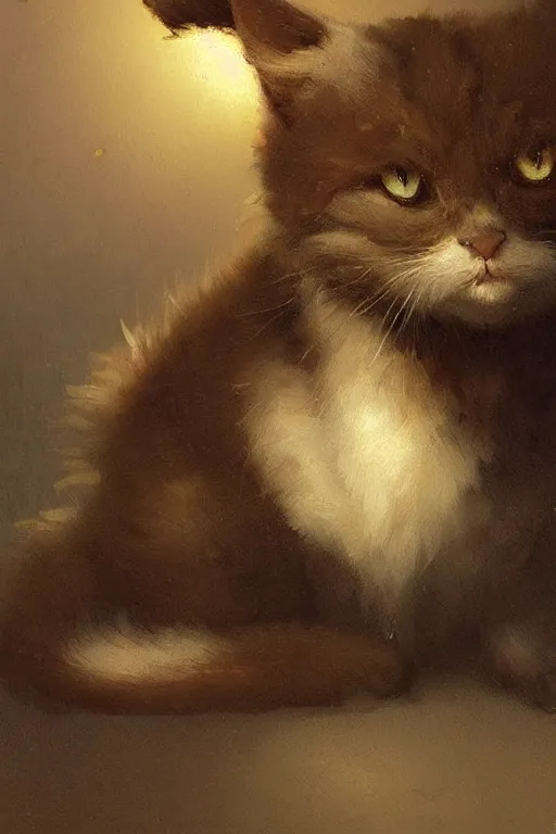 Prompt: a very cute kawai cat, beautiful painting by louis remy mignot, greg rutkowski, ilya repin, nice lighting, smooth tiny details, soft and clear shadows, low contrast, perfect