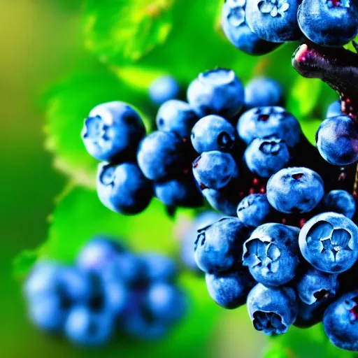 Image similar to artistic closeup render of blueberry bushes in a forest. Digital art. 4K. Trending on artstation. Highly detailed. Artistic. Rustic