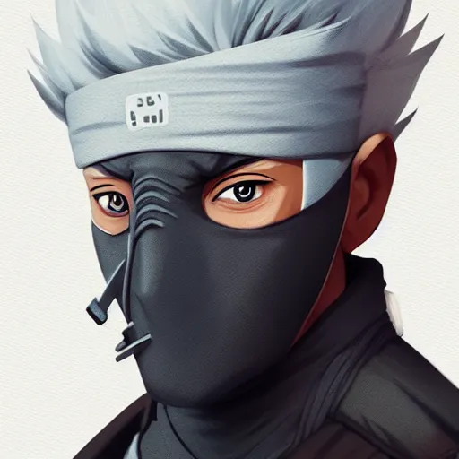 Prompt: a well designed portrait of Kakashi , detailed, realistic, sketch style, Artstation,Greg Rutkowski, 8K resolution.