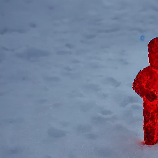 Prompt: Man made of Red Ice