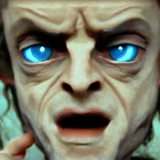 Image similar to Real Stills of Steve Buscemi smaller eyes playing a lord of rings elf in the new upcomming TV show promo ARRIFLEX 435 Camera face closeup