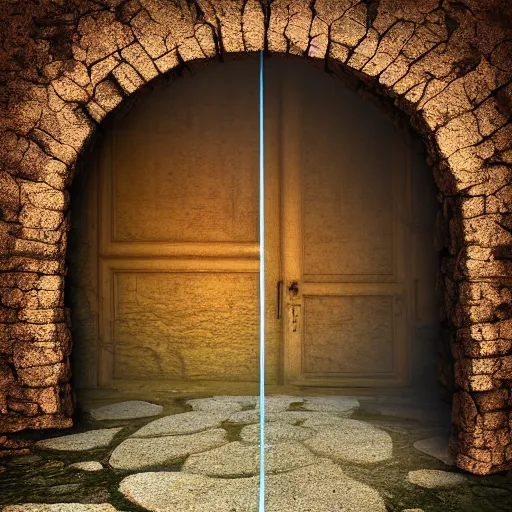 Image similar to doorway to another world, digital art,8k,