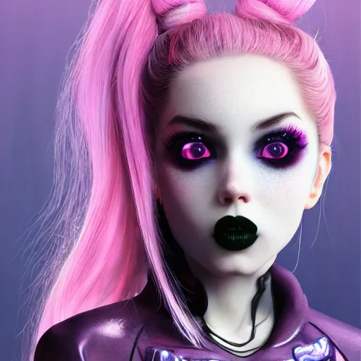 fashionable photo of belle delphine in futuristic goth | Stable ...