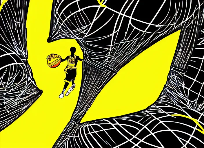 Image similar to glowing black basketball sneaker, wth short golden lines, yellow details, symmetrical, highly detailed, digital art, sharp focus, trending on art station, samurai, electricity superpowers, anime art style