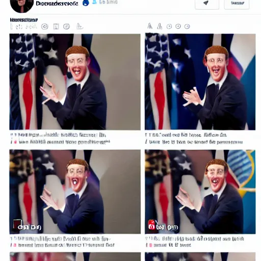 Prompt: Mark Zuckerberg as Barack Trump, trending on Artstation