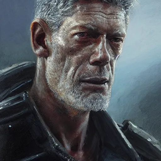 Image similar to portrait of a man by greg rutkowski, stephen lang as a colonial marine from aliens franchise, he is about 6 0 years old, military composure, wearing the tactical gear of the colonial marines, highly detailed portrait, digital painting, artstation, concept art, smooth, sharp foccus ilustration, artstation hq