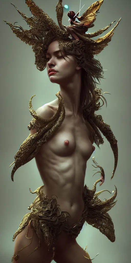 Image similar to Nymph, fantasy, dramatic, dance, intricate, elegant, highly detailed, digital painting, artstation, concept art, smooth, sharp focus, illustration, art by Ilja Repin, octane render,Full_Figure