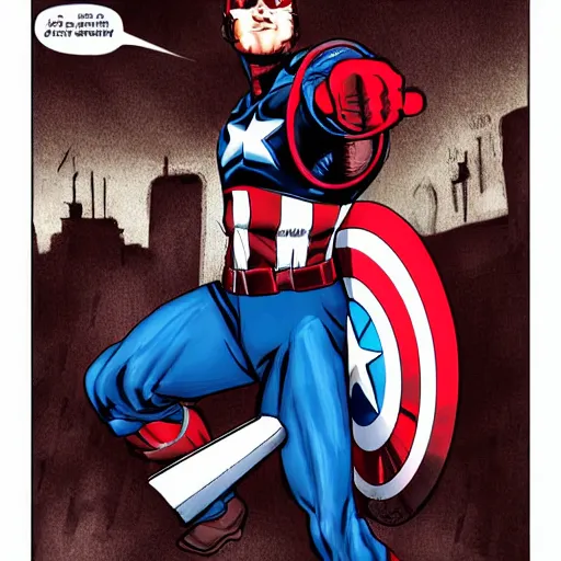 Image similar to Captain America as a cyborg