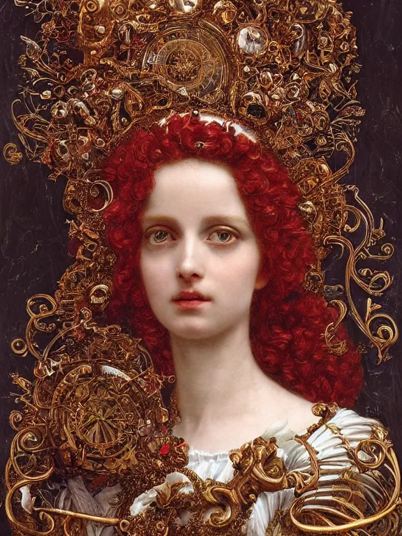 Prompt: a beautiful render of baroque catholic veiled the red queen sculpture with symmetry intricate detailed,crystal-embellished,by Lawrence Alma-Tadema, peter gric,aaron horkey,Billelis,trending on pinterest,hyperreal,jewelry,gold,intricate,maximalist,golden ratio,cinematic lighting