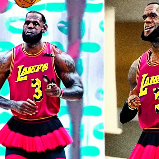 Image similar to lebron iames in a tutu