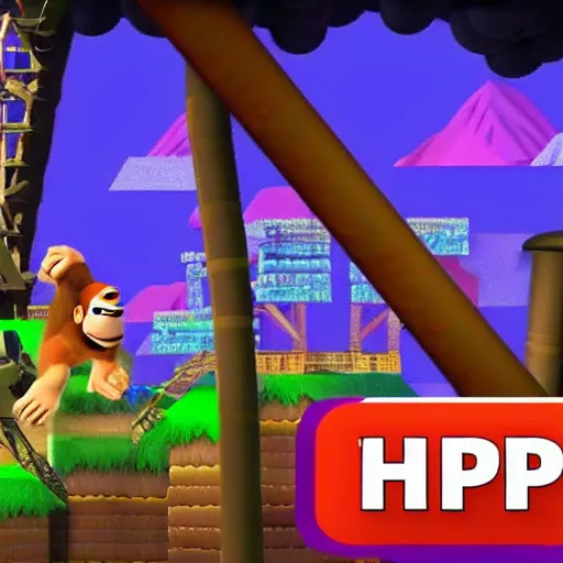 Image similar to donkey kong 6 5 world premier trailer 4 k hdr