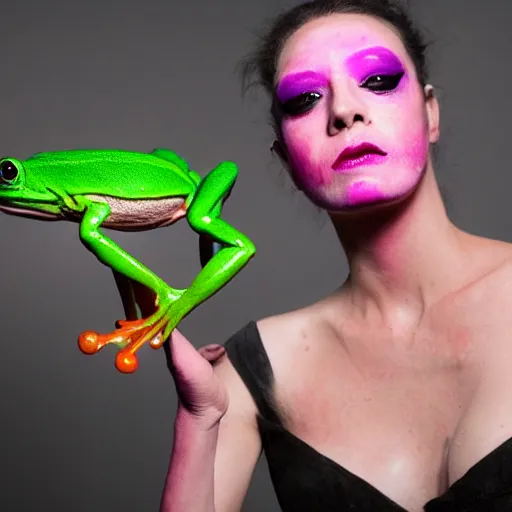 Image similar to a frog inspired by poison created by the make up artist hungry photographed by andrew thomas