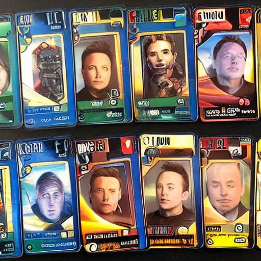 Image similar to elon musk, the trading card game