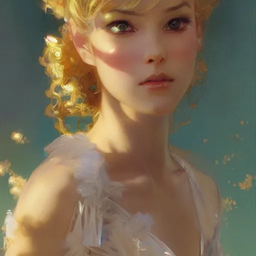 Image similar to a high fashion studio portrait of a cute anime girl, painting by gaston bussiere, craig mullins, j. c. leyendecker