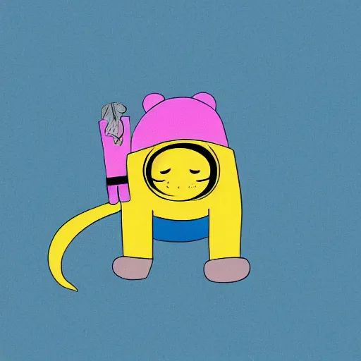 Prompt: cartoon character in a style of adventure time cartoon