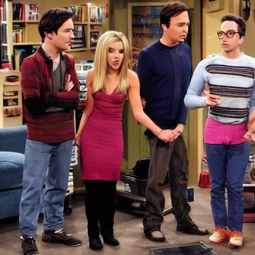 Prompt: actors from the friends cast in the big bang theory