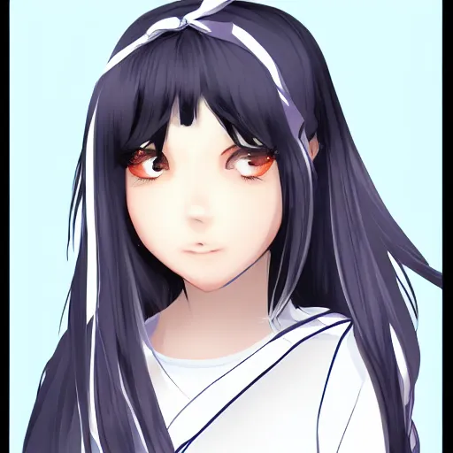 Image similar to full headshot portrait of a girl with long black hair, wearing a surgical mask, drawn by ATDAN, by Avetetsuya Studios, attractive character, colored sketch anime manga panel, trending on Pixiv