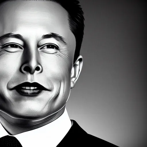 Image similar to half elon musk, half vladimir putin. photograph, high contrast, realistic