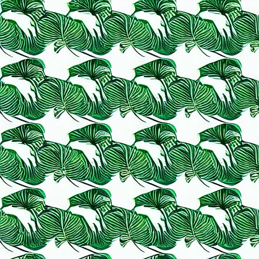 Prompt: repeating pattern, seamless. monstera, hand drawn, green, flat color, minimalistic, leaf design, symmetry