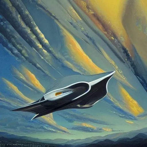 Image similar to Beautiful city of the future in harmony with nature, spaceship in the sky. Nice colour scheme, soft warm colour. Beautiful painting by Lurid. (2022)