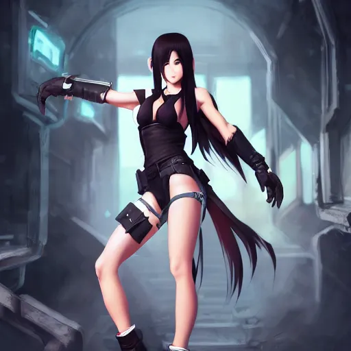 Image similar to concept art of tifa lockhart by wlop, rossdraws, mingchen shen, bangkuart, sakimichan, yan gisuka, jeongseok lee, artstation, 4k