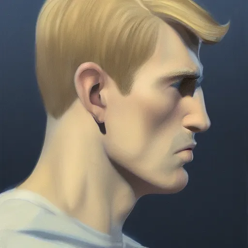 a close up realistic portrait of a blonde man with a, Stable Diffusion