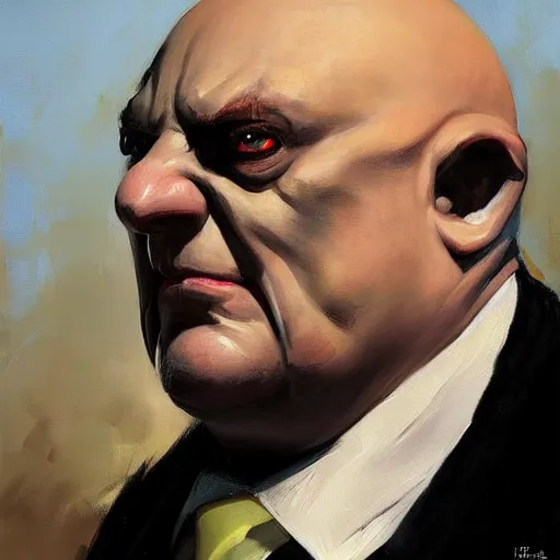 Image similar to greg manchess portrait painting of partially armored uncle fester from addams family as overwatch character, medium shot, asymmetrical, profile picture, organic painting, sunny day, matte painting, bold shapes, hard edges, street art, trending on artstation, by huang guangjian and gil elvgren and brom