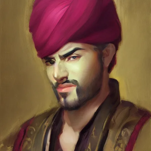 Image similar to portrait of a persian prince from tales of yore by yanjun cheng