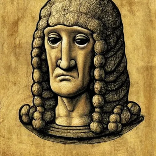 Image similar to handsome squidward portrait, leonardo da vinci art style