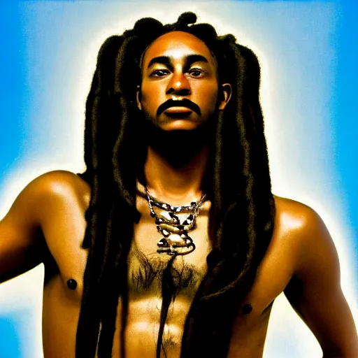 Image similar to a close up of a person with dreadlocks, an album cover by David LaChapelle, reddit, precisionism, 1990s, smokey background, high definition