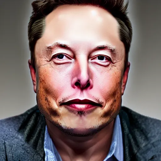 Image similar to a face portrait of elon musk at 8 0 years old