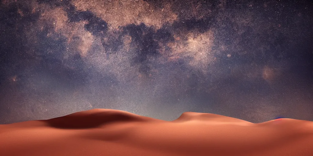 Prompt: desert with sky with stars octane render, cinematic, hyper realism