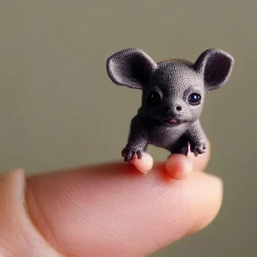 Image similar to a tiny pigmy baby demon in the palm of a person's hand, super cute