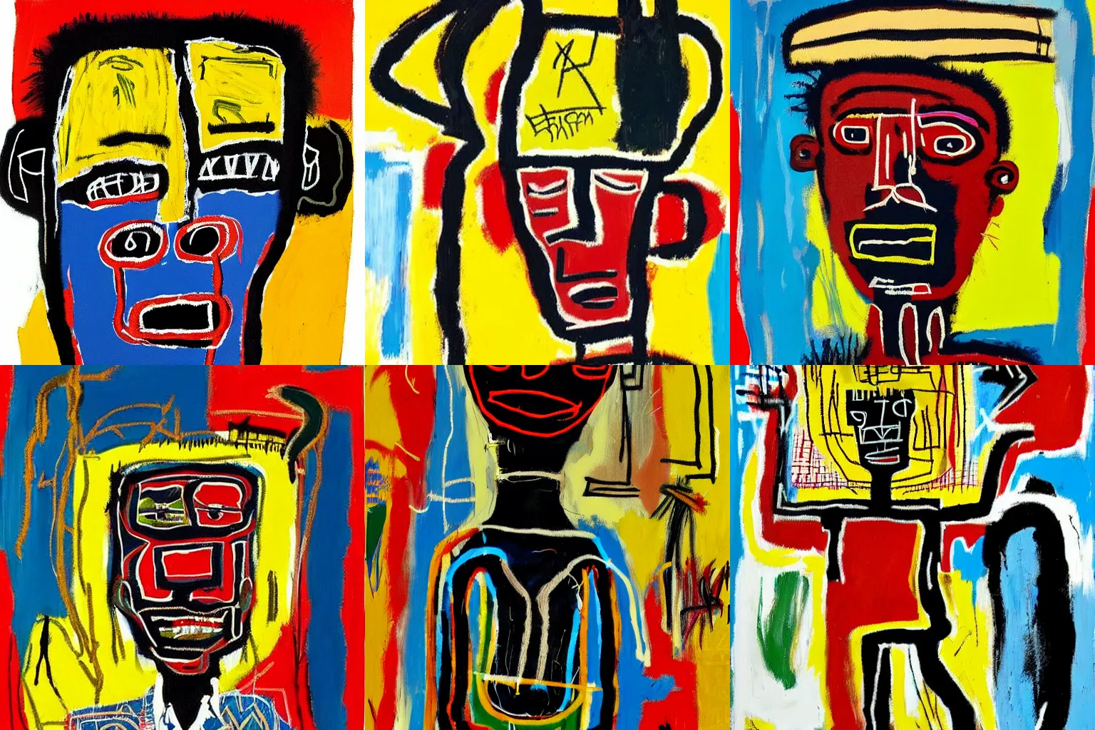 Prompt: painting of an african man by jean-michel basquiat