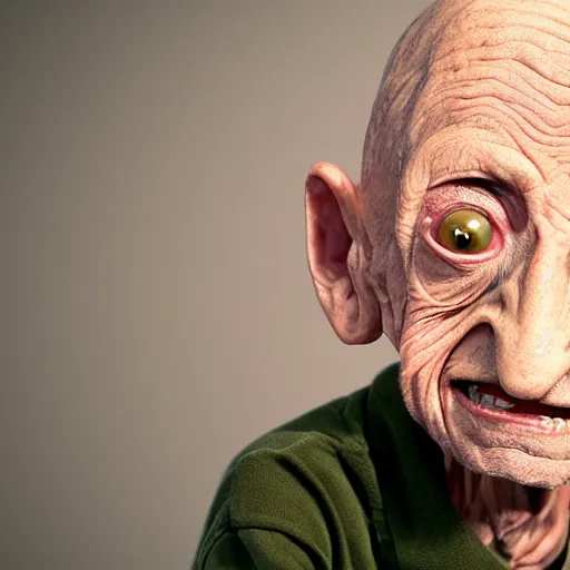 Prompt: man with progeria