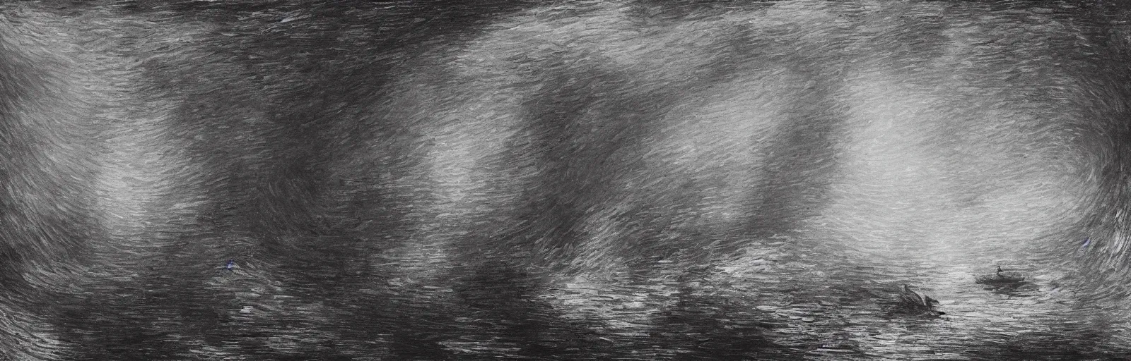 Image similar to An aesthetically pleasing, dynamic, energetic, lively, well-designed digital art of the fish in the ocean viewed from underwater, nature cinematography, light and shadow, chiaroscuro, by Claude Monet and Vincent Van Gogh, superior quality, masterpiece, excellent use of negative space. 8K, superior detail, widescreen.