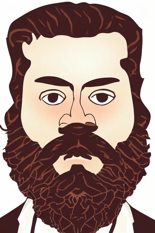 Image similar to face icon stylized minimalist portrait of a respectable dignified 3 0 ish pentecostal preacher with kind eyes and red beard and hair, serge birault, global illumination