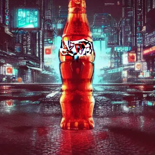 Image similar to a cocacola bottle, art by wlop and artgerm and liam wong, cyberpunk, neon, intricate details, trending on artstation, sharp focus, caustics, octane render, radiant light, 4 k