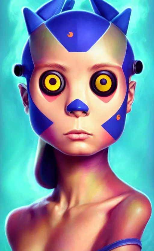 Prompt: lofi BioPunk Pokemon Smunchlax face moved to left 10 pixels portrait Pixar style by Tristan Eaton_Stanley Artgerm and Tom Bagshaw,