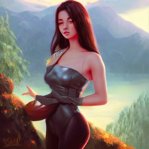 Prompt: a portrait of a character in a scenic environment by artgerm