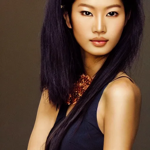 Prompt: asian supermodel woman einstein portrait