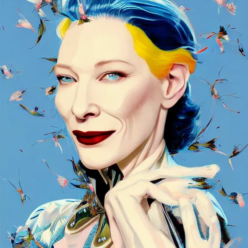 Image similar to cate blanchett, by Sachin Teng + Karol Bak + Rolf Armstrong