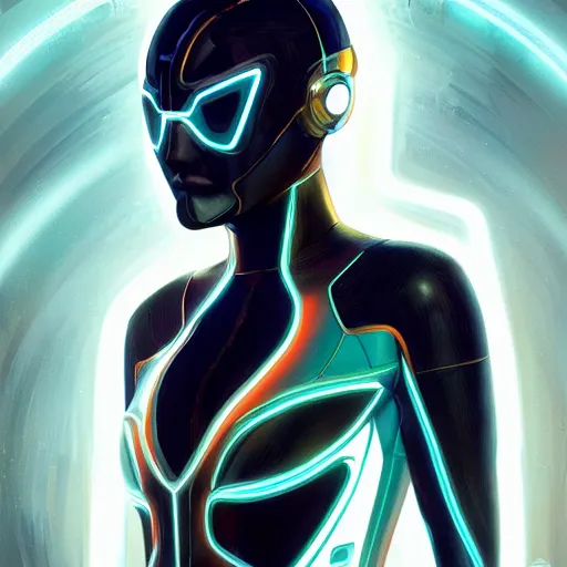 Image similar to ultra realistic illustration, olivia wilde as tron legacy quorra anime, intricate, elegant, highly detailed, digital painting, artstation, concept art, smooth, sharp focus, illustration, art by artgerm and greg rutkowski and alphonse mucha and wlop