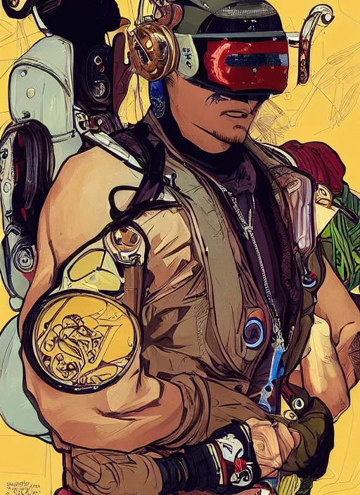 Image similar to cyberpunk olympic boxer. portrait by ashley wood and alphonse mucha and laurie greasley and josan gonzalez and james gurney. spliner cell, apex legends, rb 6 s, hl 2, d & d, cyberpunk 2 0 7 7. realistic face. character clothing. vivid color. dystopian setting.