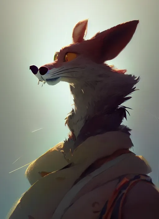 Image similar to a beautiful portrait of an anthropomorphic fursona furry disney character by cory loftis, fenghua zhong, ryohei hase, ismail inceoglu and ruan jia. volumetric light, artstation